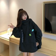 Sweatshirt Women Trendy Autumn Winter Couple Outfits Frog Hoodie Women Hooded Sweatshirt Men and Women Fleece Lined Thickened