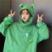 Sweatshirt Women Trendy Autumn Winter Couple Outfits Frog Hoodie Women Hooded Sweatshirt Men and Women Fleece Lined Thickened