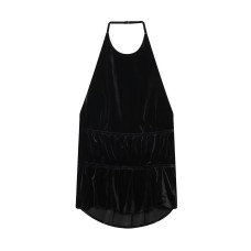 Spicy girl velvet halter neck top