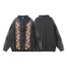 Embroidered Floral Washed Turn-Down Collar