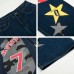 Number Patchwork Design Wide Leg Jeans Unisex Loose Versatile Long Pants