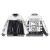 Embroidery Patchwork Baseball Jacket Unisex Trendy Loose Casual Leather Coat