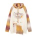 Spliced Design Hooded Sweater Unisex Autumn Winter Loose Knitwear