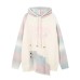 Spliced Design Hooded Sweater Unisex Autumn Winter Loose Knitwear