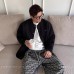 Retro Gray Knit Cardigan for Men,  Lazy Style Clean Fit Baseball Collar Sweater Jacket