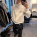 Style Zip-Up Hoodie for Men, Solid Color, Heavyweight, Stand Collar, Long Sleeve