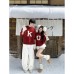 Couples' Autumn/Winter Christmas/New Year Red Thick Knit Sweater Pullover for Women and Men