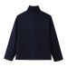 Stand up collar double breasted short woolen jacket