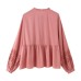 Contrast embroidered long sleeved shirt