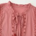 Contrast embroidered long sleeved shirt