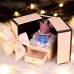 Eternal Flower Gift Box with Rose and Bear, Double-Door Design, Elegant Jewelry Packaging Box for Valentine's Day