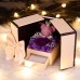 Eternal Flower Gift Box with Rose and Bear, Double-Door Design, Elegant Jewelry Packaging Box for Valentine's Day