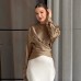 Satin round neck top