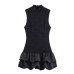 Splicing lace short dress for women's wear