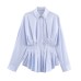 Versatile pleated poplin shirt for women