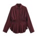 Versatile pleated poplin shirt for women