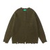 Distressed Hole Design Loose Knit Sweater Men Oversize Lazy Sweater