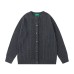 Casual Loose Knit Cardigan Minimalist Round Neck Open Front Sweater Coat