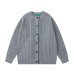 Casual Loose Knit Cardigan Minimalist Round Neck Open Front Sweater Coat