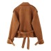 Deer skin velvet shoulder loop sleeve loop suit jacket
