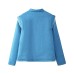 Printed denim cotton jacket with long sleeves
