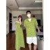 Couple Outfits Summer Chiffon Floral Dress for Women Long Dress for Vacation Travel Photography Beach Resort Dress Men's Shirt