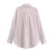 Striped loose fit poplin shirt for women