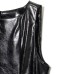 Imitation leather belt sleeveless top for women's clothing