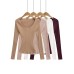 U-neck long sleeved slim fit pullover sweater