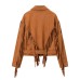 Collar tassel wide shoulder jacket