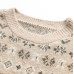 Round neck long sleeved loose sweater