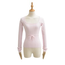 Slim fit hollow out slim fit long sleeved top