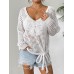 Long sleeved tied butterfly loose sweater
