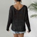 Long sleeved tied butterfly loose sweater