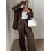 Loose long sleeved shirt and long pants two-piece set