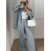 Loose long sleeved shirt and long pants two-piece set