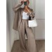 Loose long sleeved shirt and long pants two-piece set