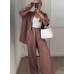 Loose long sleeved shirt and long pants two-piece set