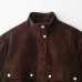 Pocket embellished suede flight jacket