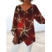 Style Plus Size Women's Summer Casual Loose Irregular Print Long Sleeve V-Neck Top Style Plus Size Women's Summer Casual Loose Irregular Print Long Sleeve V-Neck Top