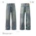 Straight Leg Washed Denim Pants Unisex Slim Fit Design Casual Long Pants 