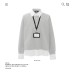 Color-Blocking Spliced Polo Neck Long Sleeve Shirt Unisex Loose Simple Casual 