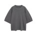 Solid color loose plain short sleeved knitted sweater