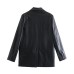 Straight leather effect suit