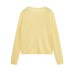 Solid color round neck long sleeved knitted sweater
