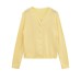 Solid color round neck long sleeved knitted sweater