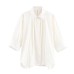 Solid color fluffy sleeve pleated shirt