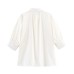 Solid color fluffy sleeve pleated shirt