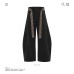 Color-blocked Tie Knife Pleat Trousers Loose Straight Leg Drapey Baggy Slimming Color-blocked Tie Knife Pleat Trousers Loose Straight Leg Drapey Baggy Slimming