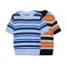 Striped short sleeved knitted fabric